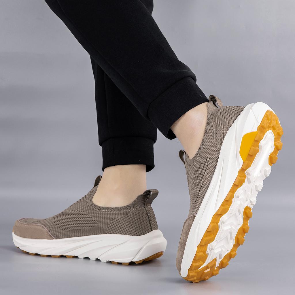 Men Outdoor Slip On Mesh Walking Shoes Breathable Senior Comfort Casual Fitness Shoes 40 To 45