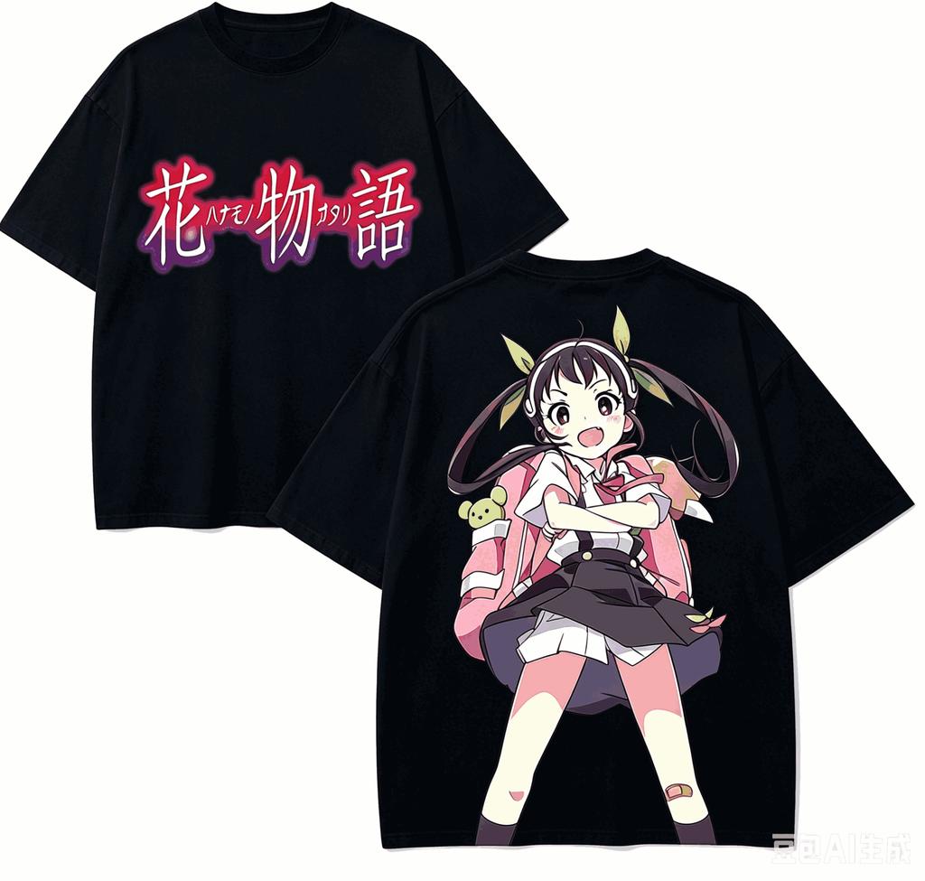 Monogatari Series Anime Lover T-shirt Harajuku Cotton New Model High Street Retro Oversized Uni