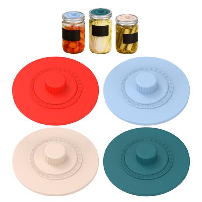 4Pcs Silicone Fermentation Lid  Reusable Mason Jar Fermenter Cap with Date Tracker for Wide Mouth Mason Jars Kitchen Accessories
