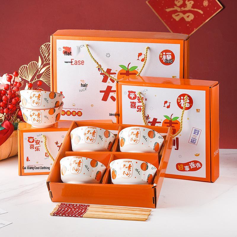 Year of the Horse: Creative Bowl & Chopsticks Set - Perfect for Weddings, New Year Gifts, Souvenirs
