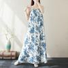 Bez rukávů, ramínka, plus size, bavlněné, vintage, květinové, nové, šaty pro ženy, ležérní, volné, dlouhé, letní,...