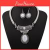 Etnisk Stil Simulering Ädelstensprydnad Dam Halsband och Örhänge Set För Män och Kvinnor