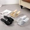 Women Summer Casual High Heel Wedge Skid Slippers Bling Flip Flops Shoes