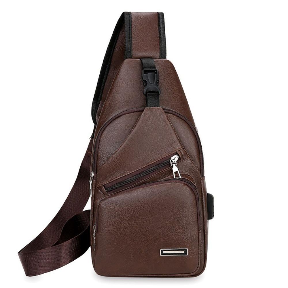 USB Charging Men Chest Bag Multifunctional Single Shoulder Bag Travel Use