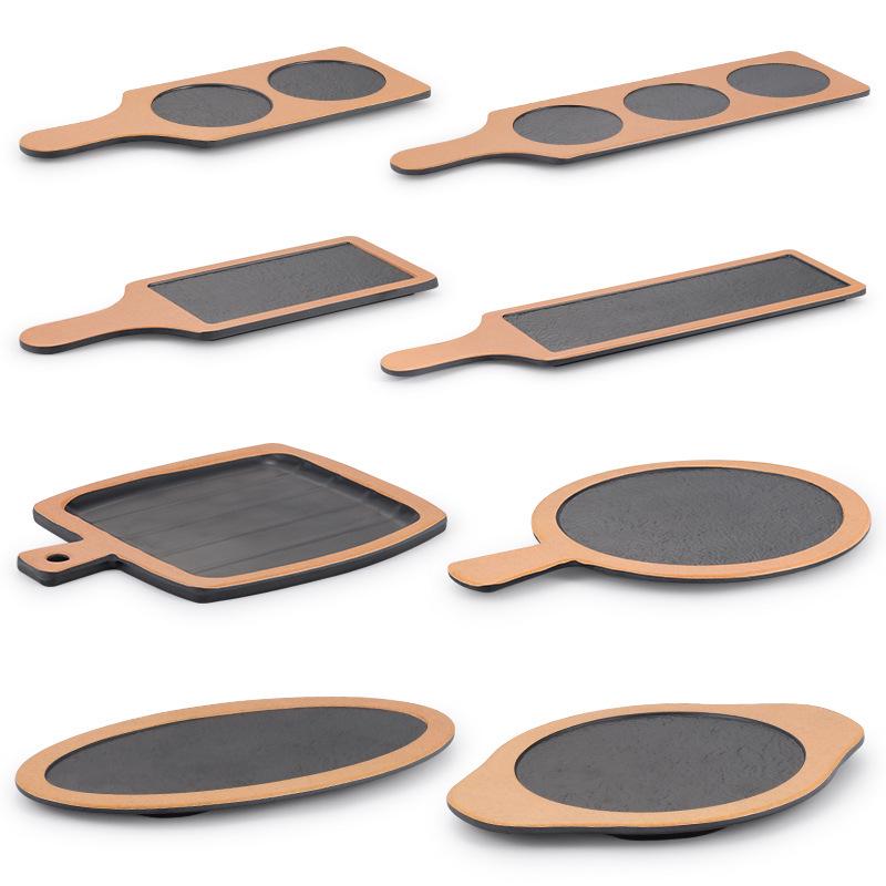 Creative Melamine Plate with Handle - Japanese Imitation Porcelain for Pizza, Steak, and Barbecue