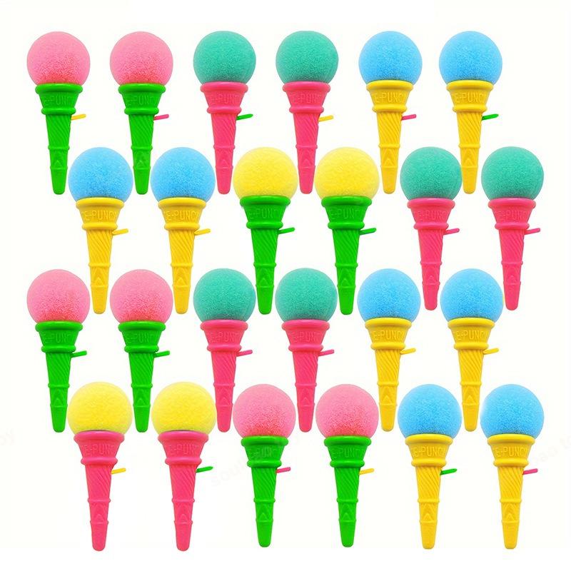 

10Pcs Novelty Mini Ice Cream Shape Launcher Sponge Ball Prank Toy Funny Gag Trick For Adult Party Gift & Prank Supplies (As shown-31996)-