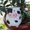 1pc Cute Cow Ceramic Mug, Handmade Large Capacity Milk Cup, Animal Themed Juice Cup, Birthday, Christmas, Valentine's Day Gift Back To School