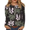 Damen-Oberteile mit Knopfleiste, Blusen, Damen-Oberteile, lässig, für den Alltag, langärmelig, V-Ausschnitt, modischer Aufdruck, Hemdoberteile, T-Shirt, Pulloveroberteile