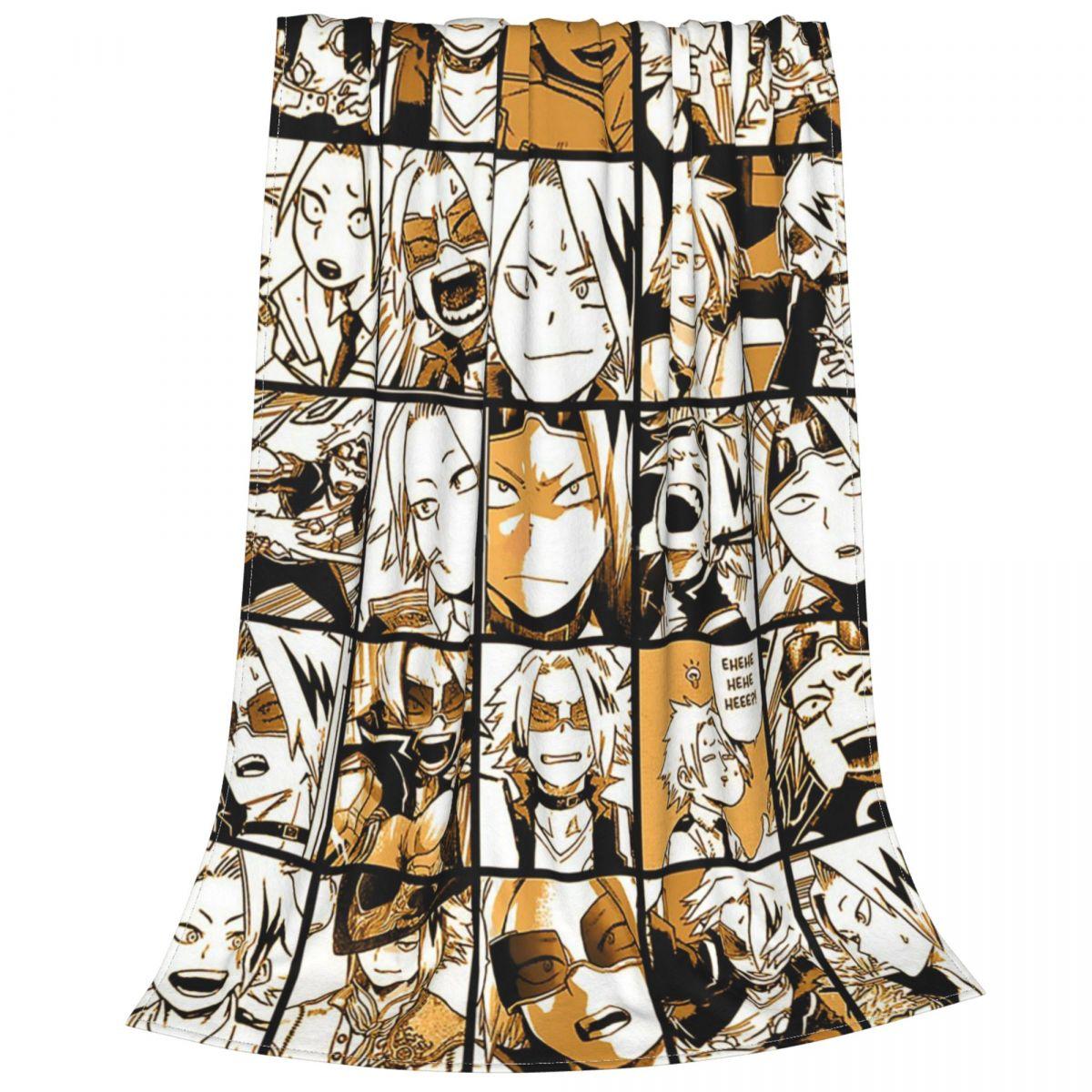 My Hero Academia Bakugou Collage Blanket Flannel All Season Academy Plaid Anime Soft Throw Blanket for Home Outdoor Bedspreads 75x90cm