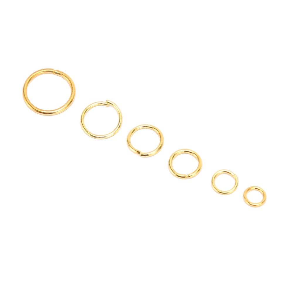 5pcs Gold Color Jewelry Making Rings Assorted Size Open Jump Rings Jumper Rings  Bracelet Repairing