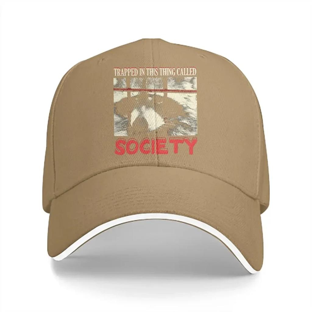 Society Raccoon Baseball Caps Peaked Cap Raccoon Lover Adjustable Sun Shade Hats for Men Women