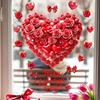 1 st Dekorativa Klistermärken för Alla Hjärtans Dag-atmosfär, Hjärtformade Klistermärken för Glasfönster och Displayfönster, Fönsterklistermärken