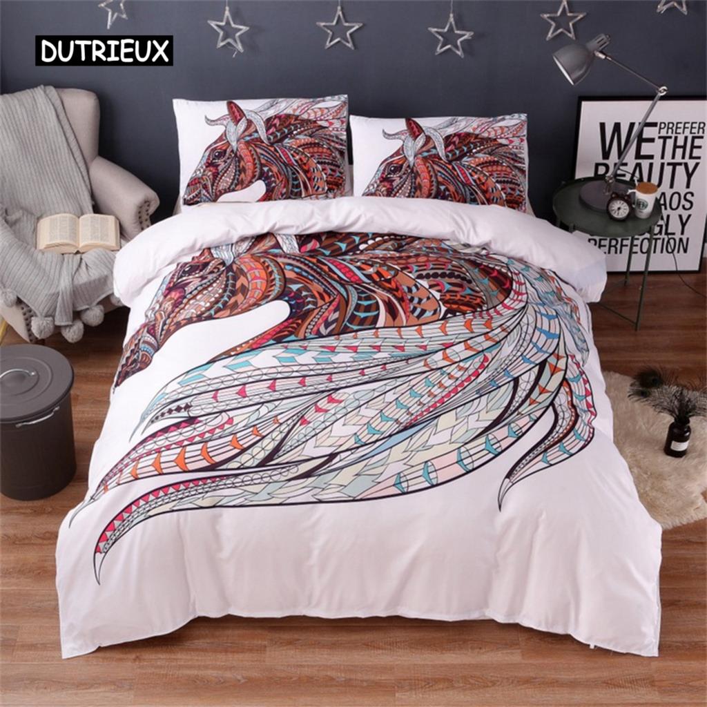 Bohemian Elephant Bedding Set Microfiber Exotic Ethnic Style Wildlife Animals Duvet Cover for Bedroom Decoration Women Men Kids