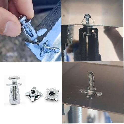 Lyyxjsltd Petal Nuts, Zinc Plated Expansion Screws, Rivets, Fixing Screws, 15-Piece Set, DIY Metal Kit, Fixing Fixtures (M6*25)