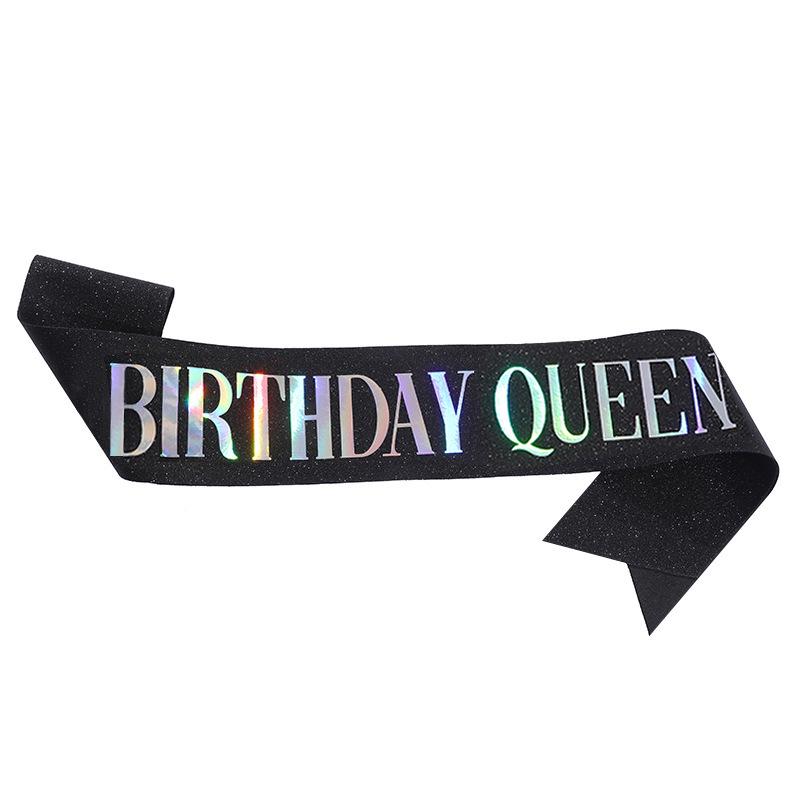 European & American Fashion Glitter Birthday Sash - Birthday Queen/Girl Ribbon