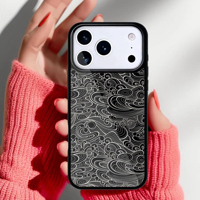 Fashion Abstract Art Line Wave Phone Case for iPhone 17 16 15 14 13 Pro Max Back Cover for 12 11 Pro Coque