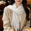 Mesh Texture Fringe Waist Belt Floral Patterns Versatile Scarf Ornament  Fashion Forward Women