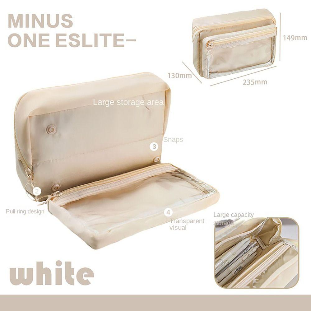Folding Pen Holder Design Pencil Case Clear Front Window Stationery Storage Pouch  for Student Gift
