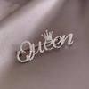 Lady Rhinestone Queen Brooches Women Crown Letters Pary Office Brooch Pins Gifts