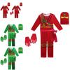 Fajny Zestaw Ubrań na Cosplay dla Dzieci w Stylu Ninjago z Rękawicą, Kapeluszem i Kombinezonem