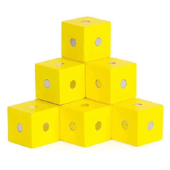 Montessori 2*2*2cm Square Cube Rainbow Magnetic Blocks Building Assembling Blocks Educational Wooden Toys for Kids