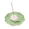 New Ceramic Lotus Incense Holder with Frog Ornament In Fresh Colors