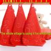 100-Pack Red Wedding Towels: Small Square Double Happiness Handkerchiefs - Perfect for Banquet Gifts