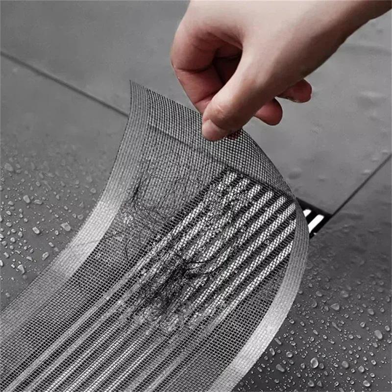 Filtro per capelli tagliabile per scarico doccia autoadesivo adesivi per scarico a pavimento rete usa e getta bagno cucina lavandino