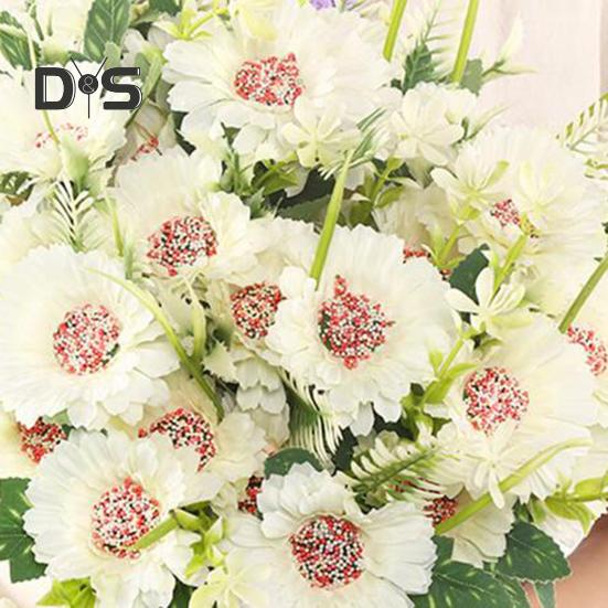 1 Bouquet 7 Heads Artificial Plant Looking Faux Silk Flower Table Centerpieces Simulation Flower Wedding Decor
