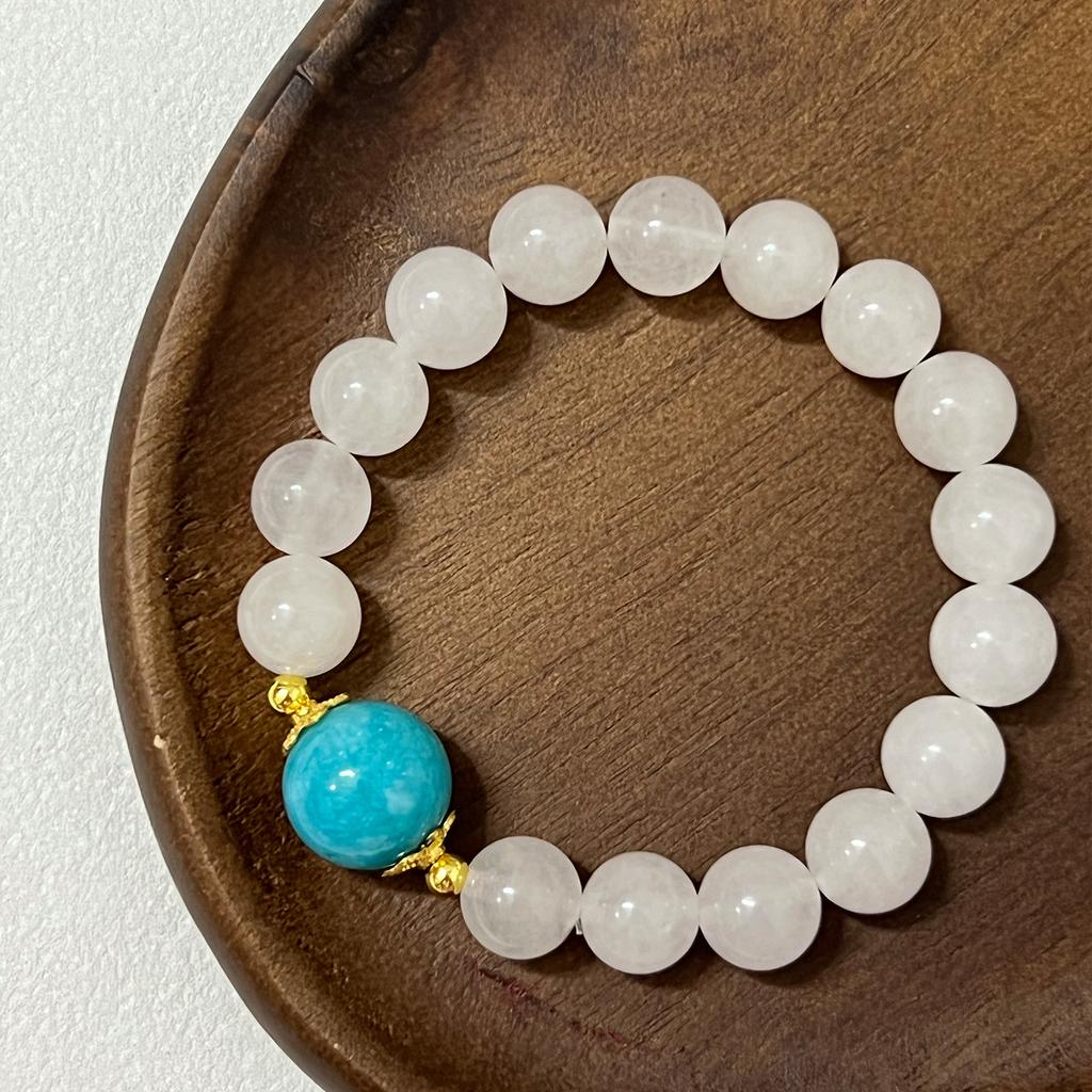 Women Beaded Bracelet 10mm Round Beads Stretch Bracelets Handmade Natural Stone Bangle DIY Jewelry Gifts