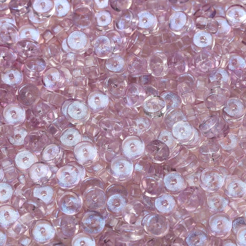 50pcs Glass Round Flat Wheel Beads Colored Loose Spacer Beads for DIY Jewelry Making Earrings Necklaces Bracelets Accessories