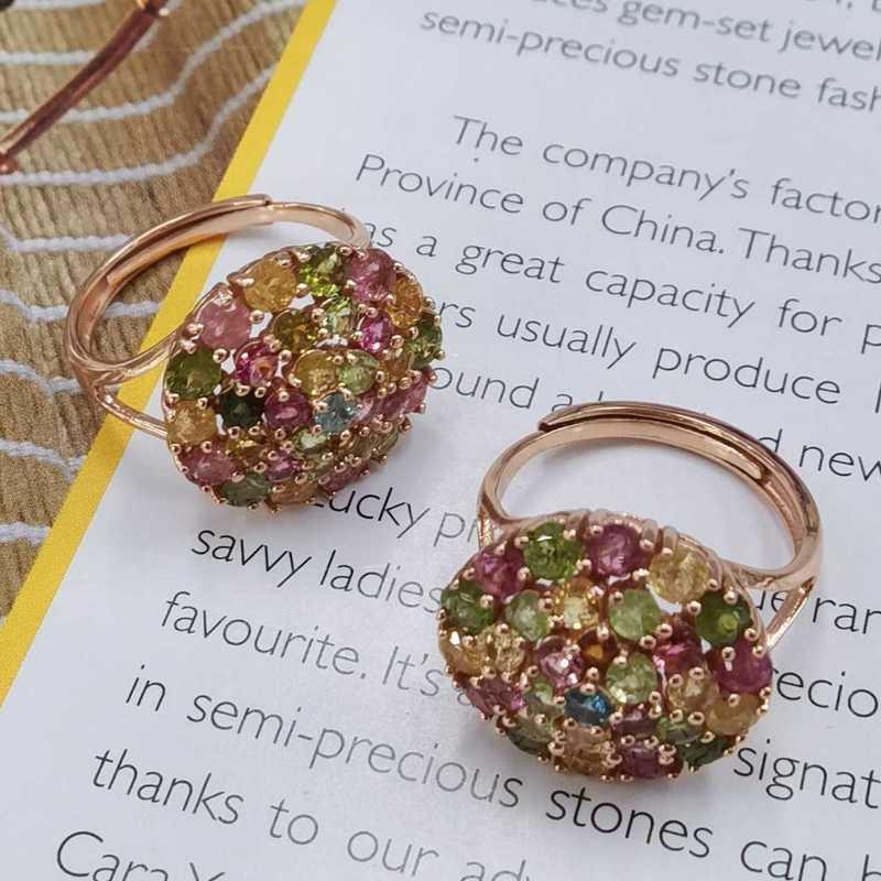 Sace Gems Ασημένια 925 δαχτυλίδια πολύτιμων λίθων από τουρμαλίνη για γυναίκες Κοκτέιλ πάρτι αρραβώνων Εκλεκτά κοσμήματα