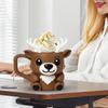 Christmas Deer Ice Cream Pint Holder with Spoon Cute Animal Cooler Sleeve Leak Proof Popsicle Cozy Beer Can Holder