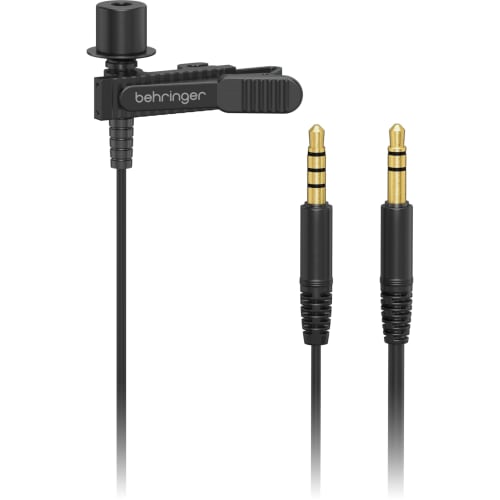 Behringer BC LAV Lavalier Microphone for Mobile Devices, 4-Pole 3.5mm Jack, Omnidirectional, Black