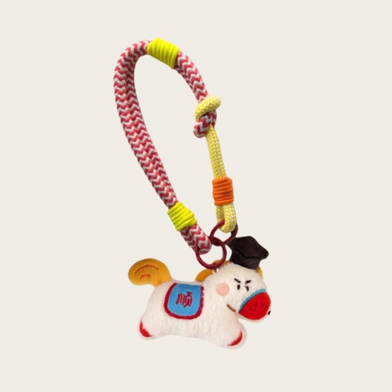Creative Year Of The Horse Plush Keychain Bag Charm With Breathable Lightweight Design For Fashionable Travelers