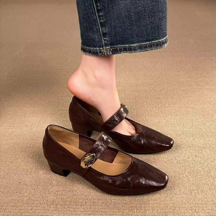 French single shoes fairy style with skirt gentle shoes autumn new Mary Jane small leather shoes