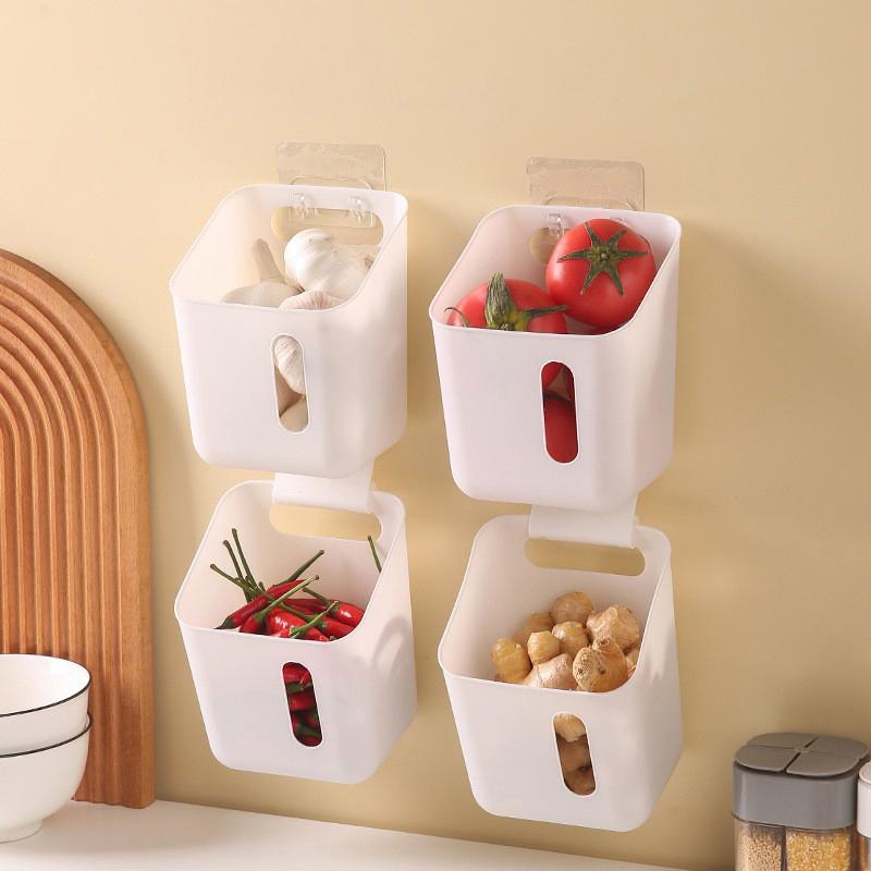 1/3Pcs Storage Wall Hanging Basket Ginger And Garlic Storage Rack Wall Hanging Storage Box Kitchen Bathroom Living Room Box