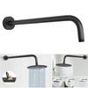 Practical Matte Black Replacement Shower Arm Wall Mounted Bathroom Accesspru for Enhances Shower Experience Daily Use