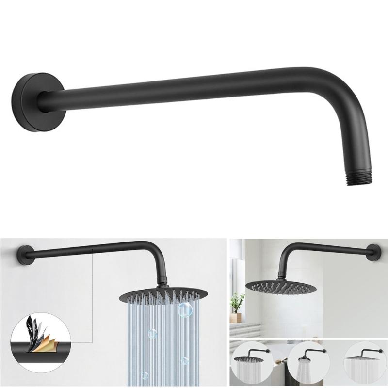 Practical Matte Black Replacement Shower Arm Wall Mounted Bathroom Accesspru for Enhances Shower Experience Daily Use