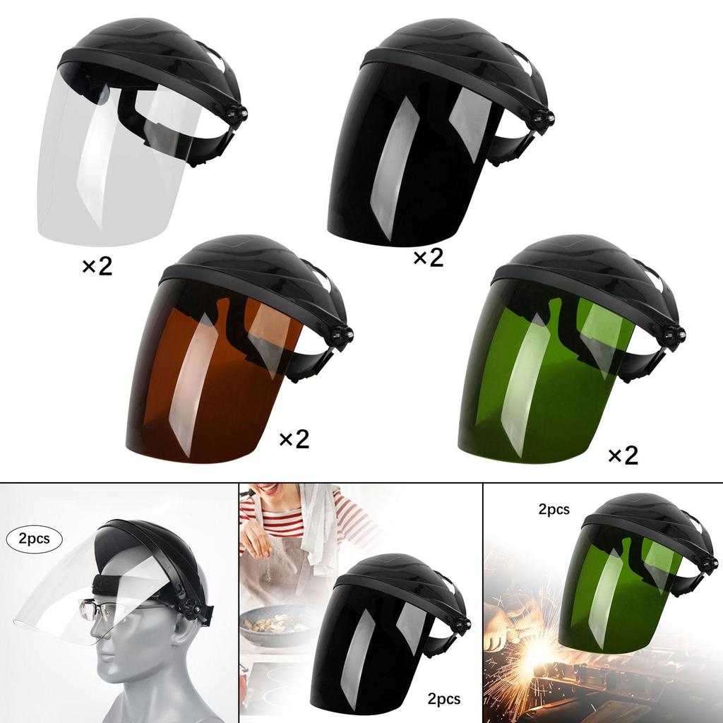 Welding Face Mask Adjustable PVC Protector Full Face Hood Anti Shock Dustproof Helmet for Welding Worksite