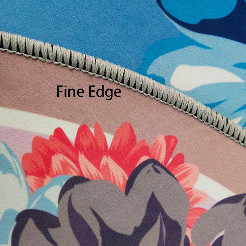 Chiness Style Round Carpet for Living Room Geometric Wave Print Floor Mat for Bedroom Kids Room Computer Chair Parlor Area Rugs