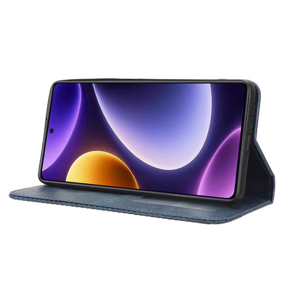 Für Xiaomi Redmi Note 12 Turbo 5G/Poco F5 5G PU Leder Handy Brieftasche Hülle Faltbarer Ständer Retro Handyhülle