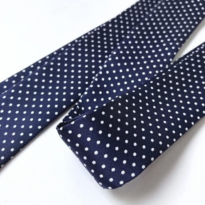 [D+Arts] Ribbon Tie Bow Tie Polka Dot Small 3cm Wide Hand-Tie Type Made in Japan Men's Women's (White)