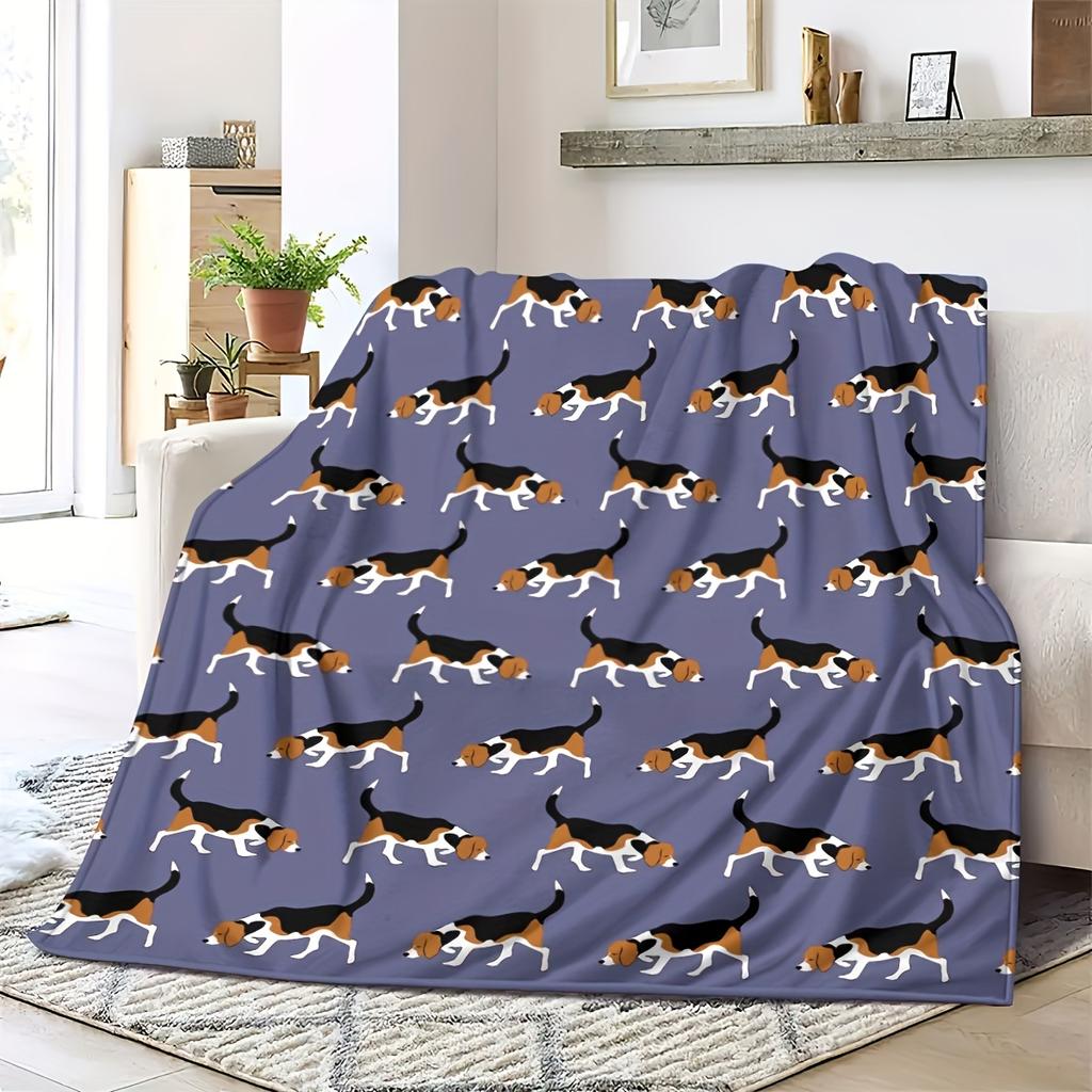 Perfekt für Hundeliebhaber Beagle-Druck Fleecedecke Maschinenwaschbar für Innen- und Außenbereich
