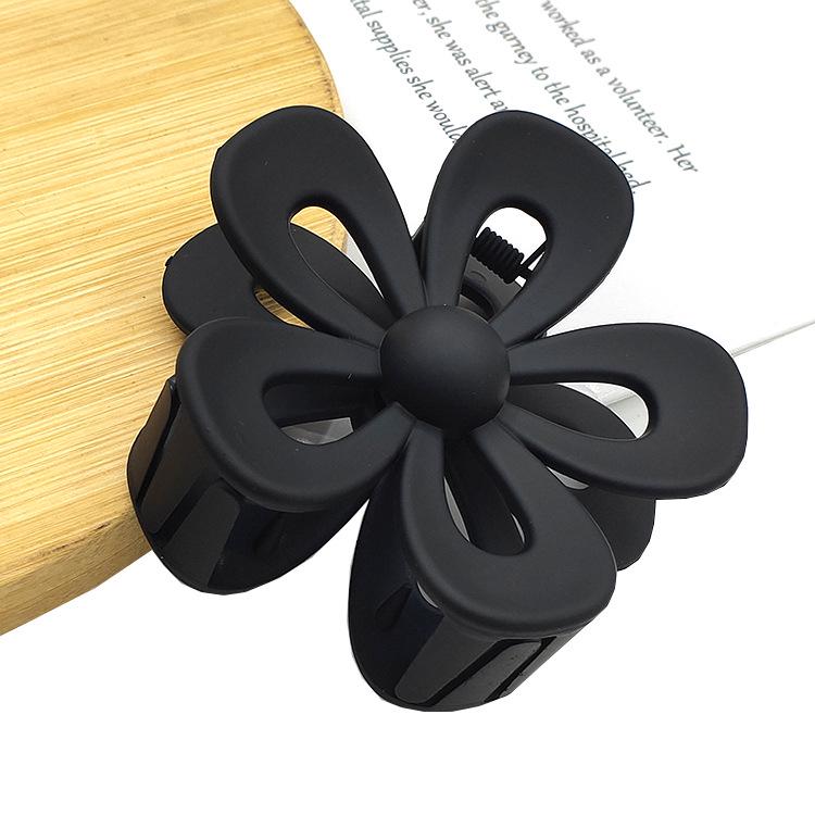 Matte Flower Hair Claw: Five-Petal Clip for Updo & Ponytail