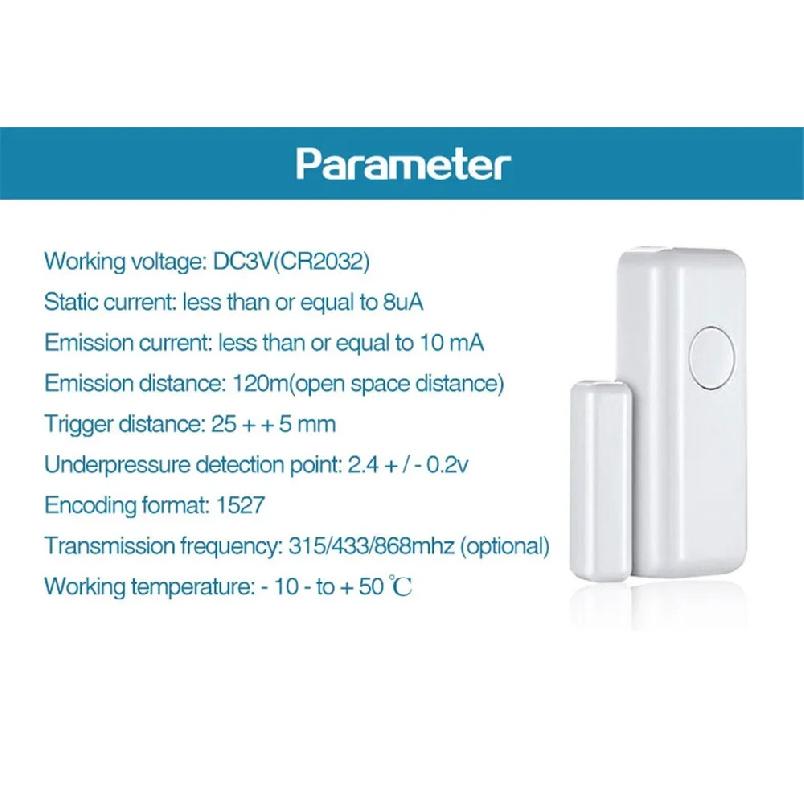 PGST 433 MHz wireless door detector, home security smart window anti-theft door window sensor, used to detect open doors, PE-67