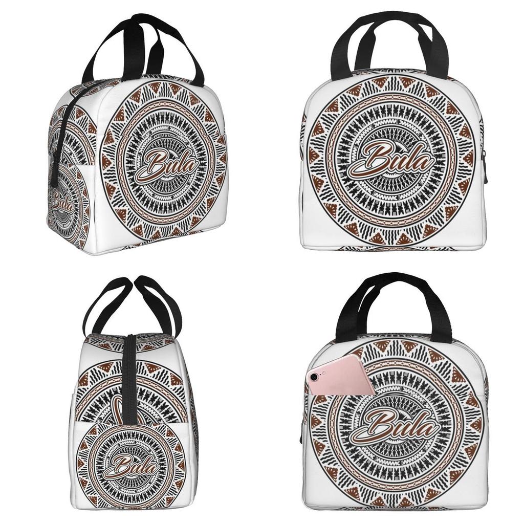 Fiji Bula Kesakesa Design Insulated Lunch Bag for Women Office Cooler Thermal Food Box Tote Portable Lunch Boxes Container