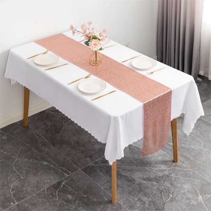 Sequin Table Luxury Embroider Gold Silver Wedding Party Shiny Birthday Show Decoration Hotel Dinner