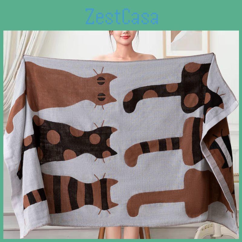 Gauze Cotton 70x140cm Bath Towel Adult Household Absorbent No Lint Bath Towel Cute Soft Cartoon Pure Cotton Sand Bath Towel