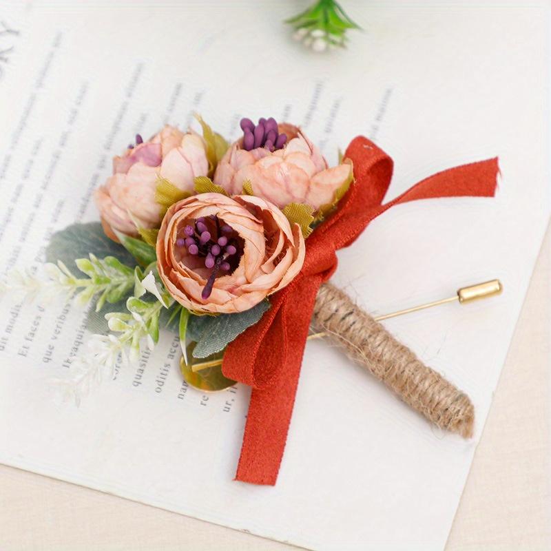1 Stück Gast Bankett Anzug Tasche Blumenarrangement Hochzeit Braut und Bräutigam Ansteckblume Simulation